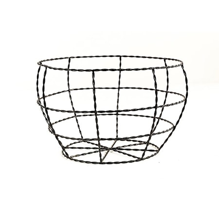 Day home Twisted wire Korg Flätad Ståltråd H 14,5 cm D 23 cm Svart