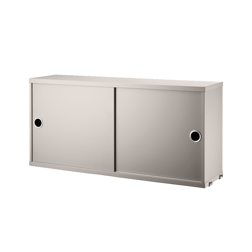 String Skåp m skjutdörrar 78x20x37 beige