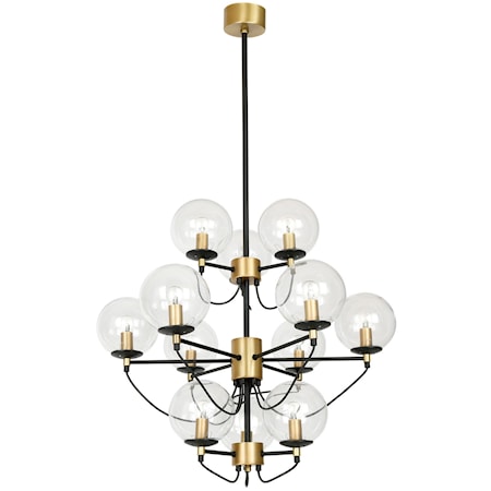 Perla 12 Glas/Mässing/Svart