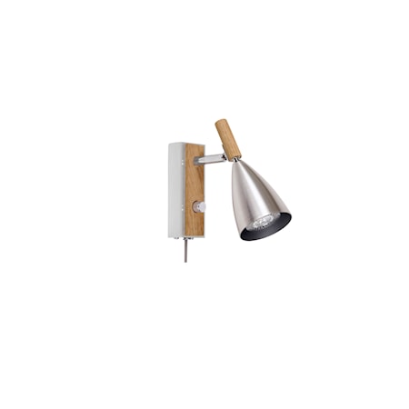 Frank 2.0 Vägglampa Alu/Ek LED Dimbar 3W
