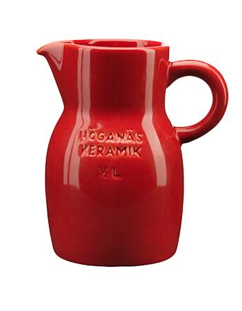Höganäs Keramik kanna 50 cl äppelröd blank