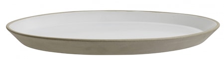 Middagstallrik Stengods Beige/Vit