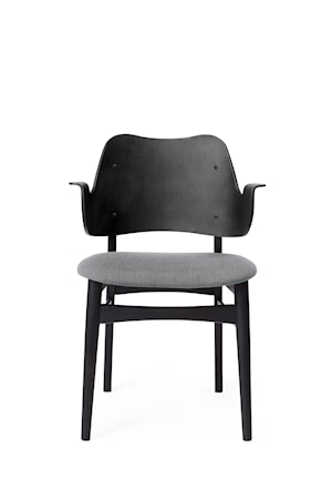 Gesture Chair S Svartlackad Bok Grey Melange Canvas