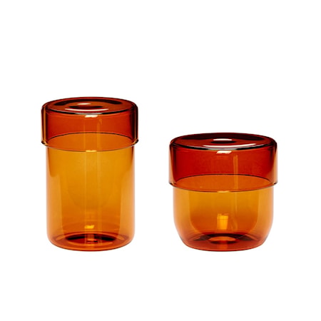 Förvaringsburk Glas Orange 2 st
