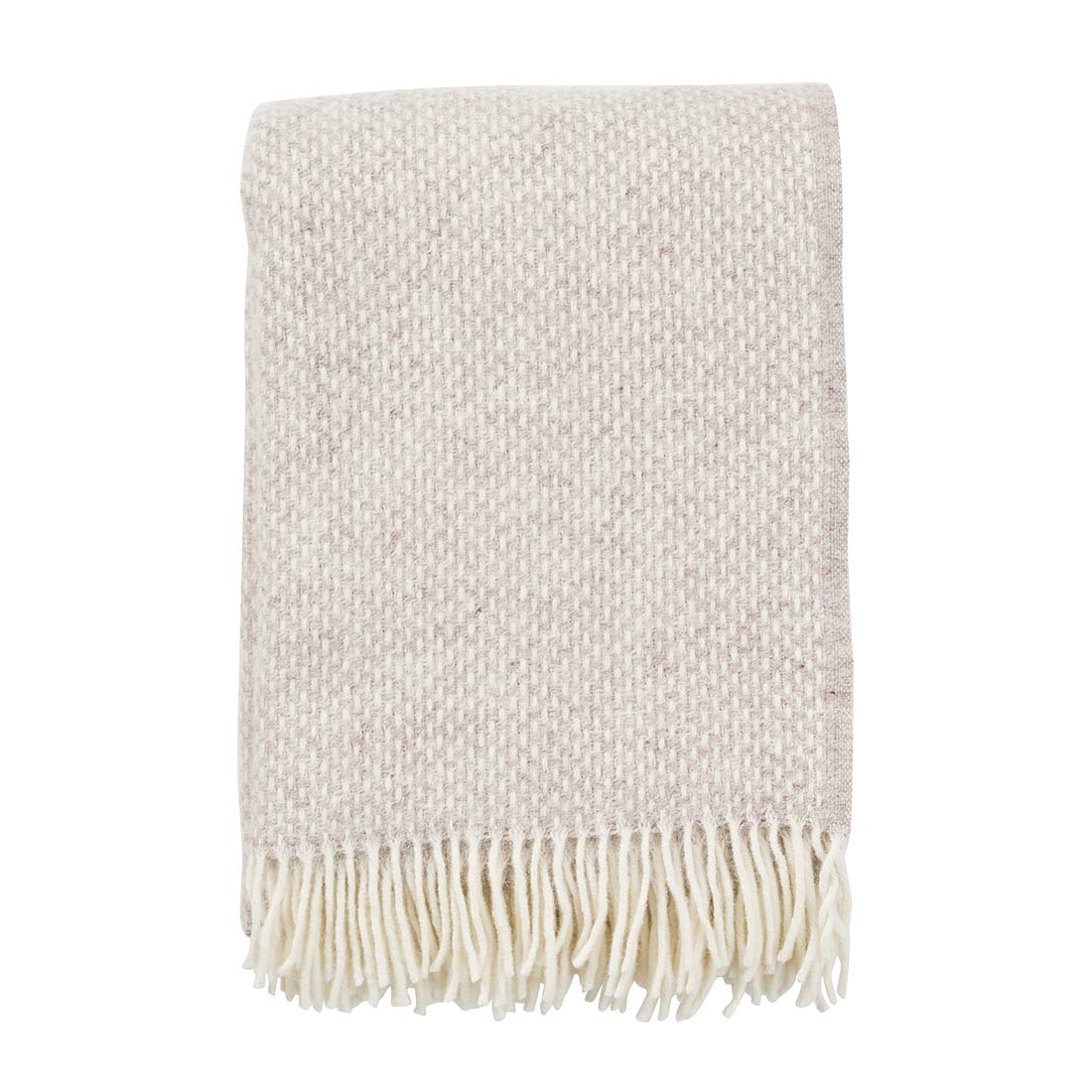 Ullpläd PREPPY lammull beige Klippan Yllefabrik