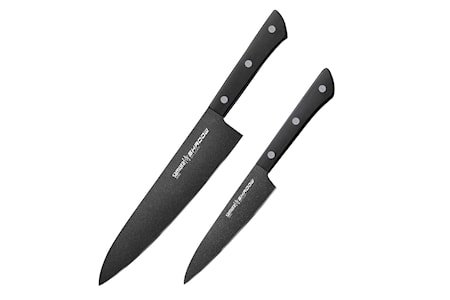 SHADOW Set of 2 kitchen knives ( 15cm Utility knife, 28cm Chef knife)
