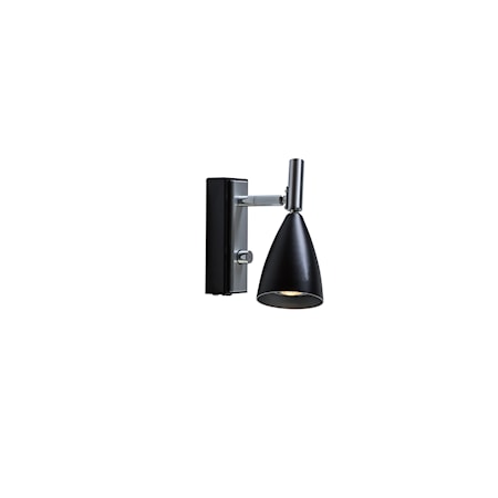 Frank 2.0 Vägglampa Alu/sv LED Dimbar 3W