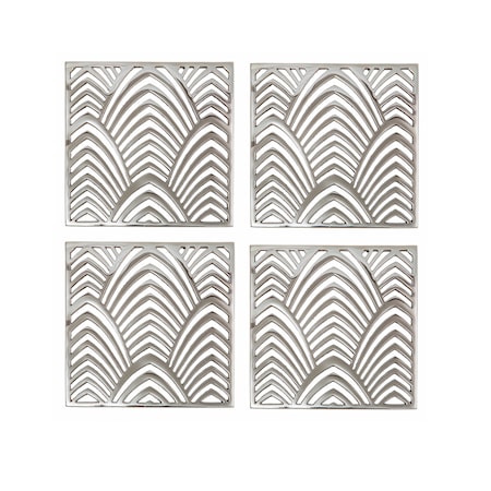 Glasunderlägg 4-pack Palm Beach Silver