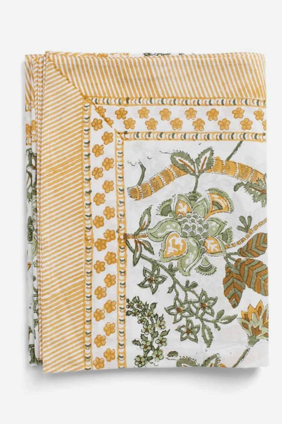 Duk Floral bomull ochre 170x270