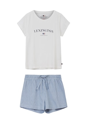 Organic Pyjamas Dam Blå/Vit Medium
