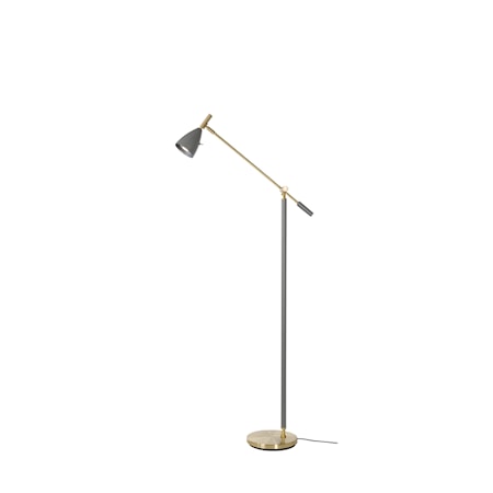 Frank 2.0 Golvlampa Varmgrå/Mässing Dimbar
