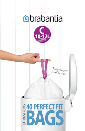 Avfallspåsar C, 10-12Ltr [Dispenser Pack med 40 påsar] White