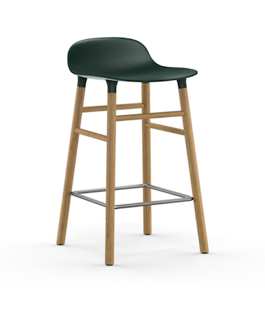 Form Barstol Grön/Ek 65 cm