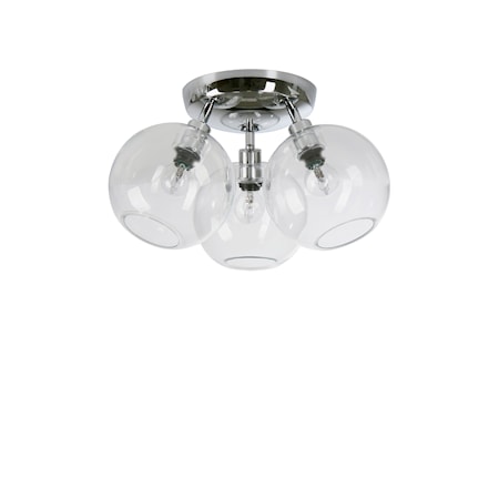Gloria Plafond Krom/klar Glas 33 cm