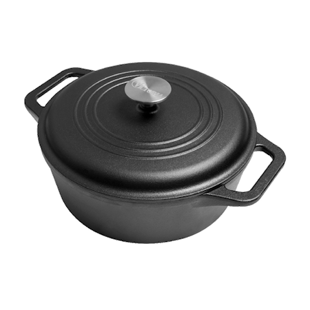 Emaljerad Gjutjärnsgryta 24cm 4L inkl. Gjutjärnslock