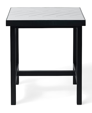 Herringbone Sidobord Pure white
