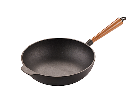 Wokpanna Gjutjärn 31 cm Trähandtag