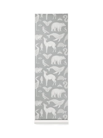 Katie Scott Tapet Animals Mint Grey