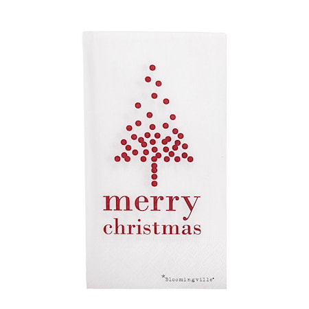 Julservetter Merry Christmas Vit 16-pack