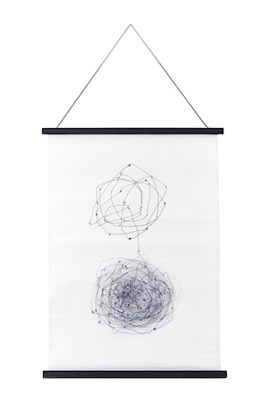 Väggdekoration Knot 50x70 cm Vit/svart