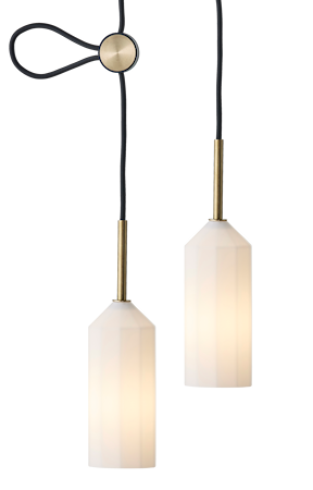 PLIVERRÉ Pendel Mässing Glas - 2 package