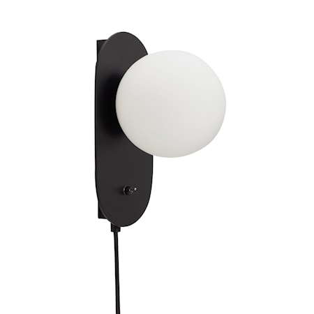 Vägglampa Metall Svart Opal