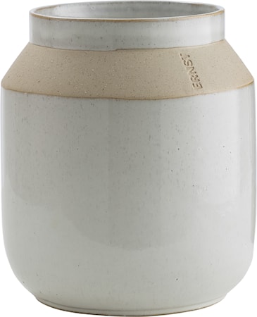 Glaserad Vas med matt bård - 18 cm
