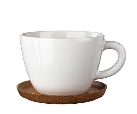 Temugg 50 cl med träfat vit