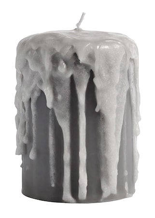 Blockljus Ø 8x10cm Grå