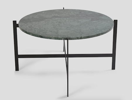 Deck table large - grön marmor/svartlackerad stomme