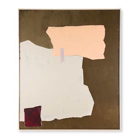 Abstract Målning Mustard/nude 100x120cm