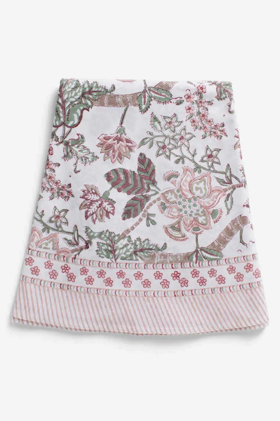 Duk Floral Ruby Rund Linne 180 cm