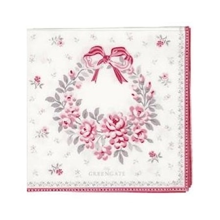 Flora Servett 25x25 cm 20-p Vit