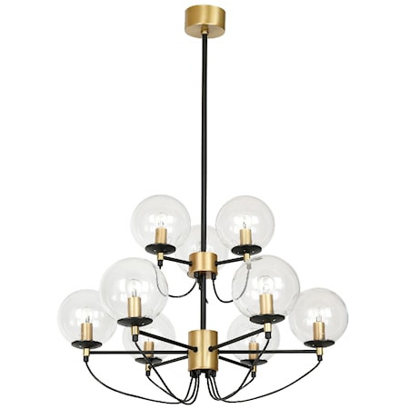 Perla 9 Glas/Mässing/Svart