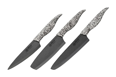 INCA Keramiskt Knivset 3 Delar Svart