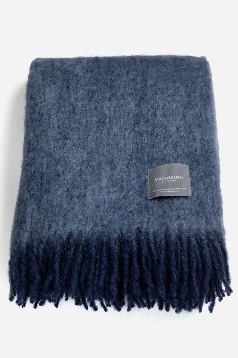 Pläd Blue & Marin Melange 130x170 mohair