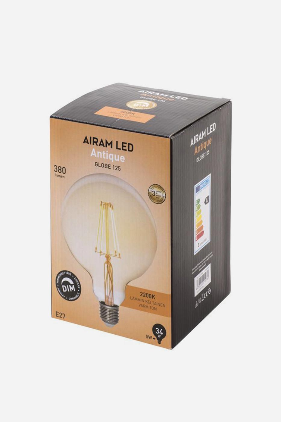 Ljuskälla Filament LED Glob 125mm Antique dimbar