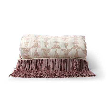 Jacquard Weave Filt White/Nude 130x170 cm