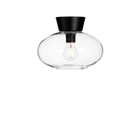 Bullo Plafond Mattsvart Klarglas 27 cm