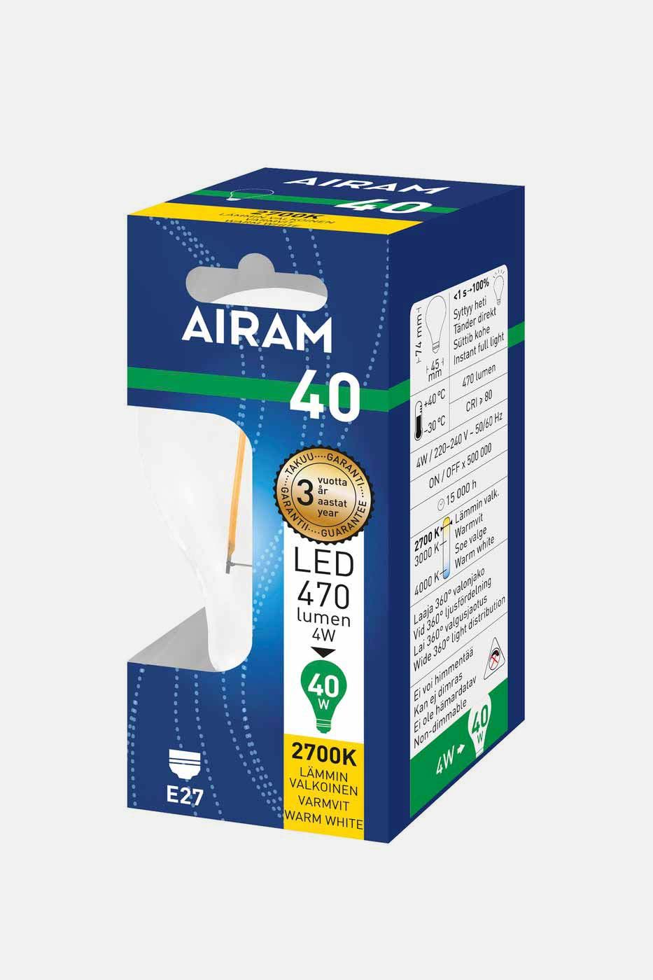 Ljuskälla Filament LED normallampa E27 40W