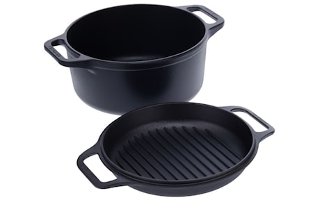 Emaljerad Combo Cooker Gjutjärnsgryta + Stekpanna Ø 26cm