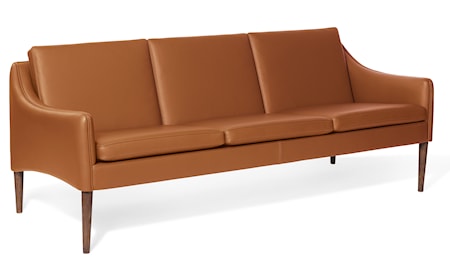Mr. Olsen 3-sitssoffa Cognac Läder Smoked Ek