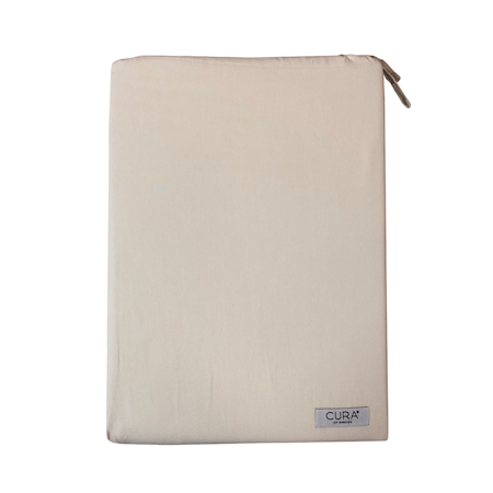 CURA Bomull Påslakanset Dubbel Beige 200x220 cm