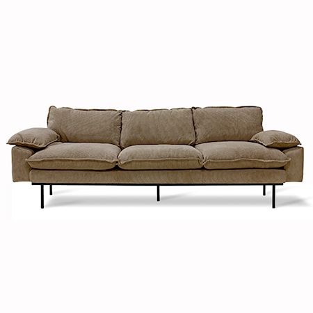 Retro Soffa 4-sits corduroy rib Brown