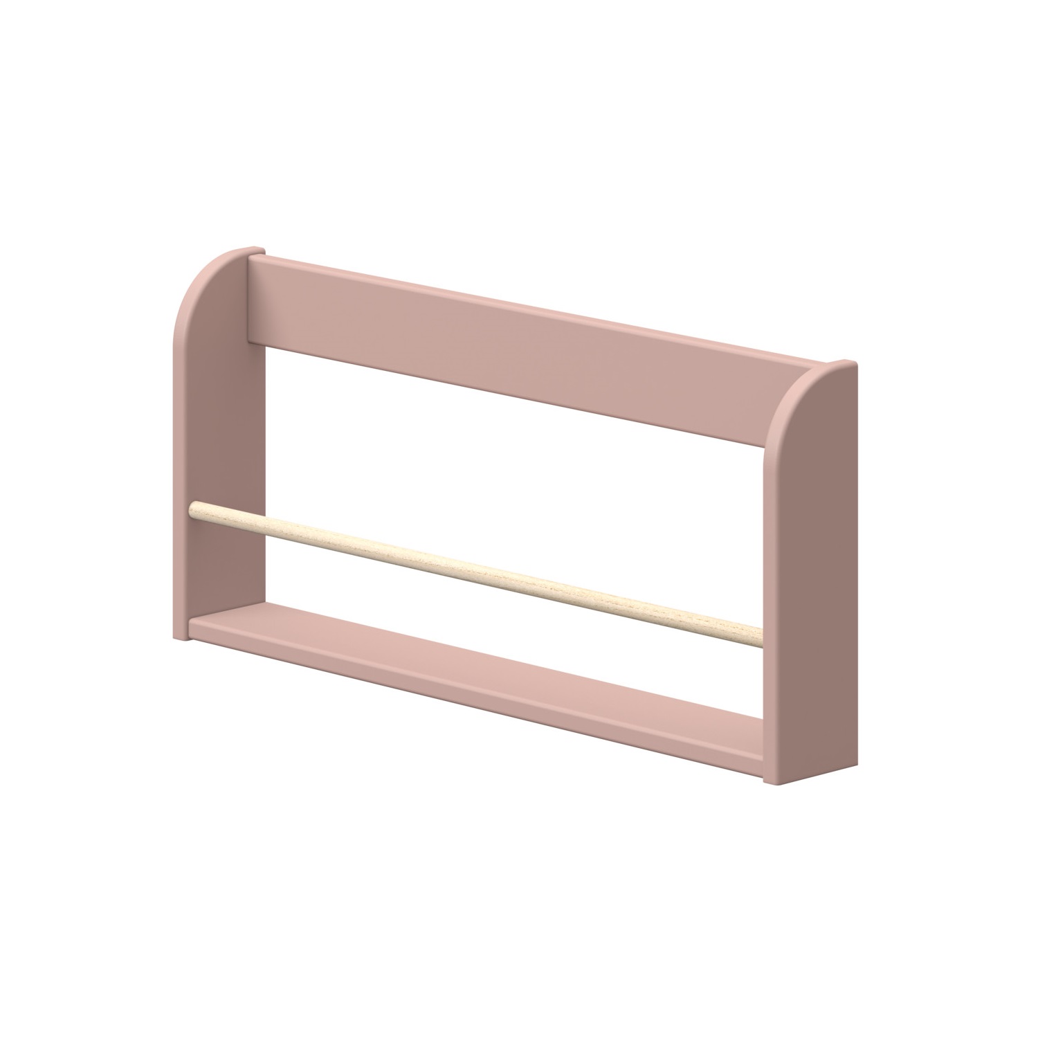 Vägghylla 1-plan trästång rosa, Flexa PLAY