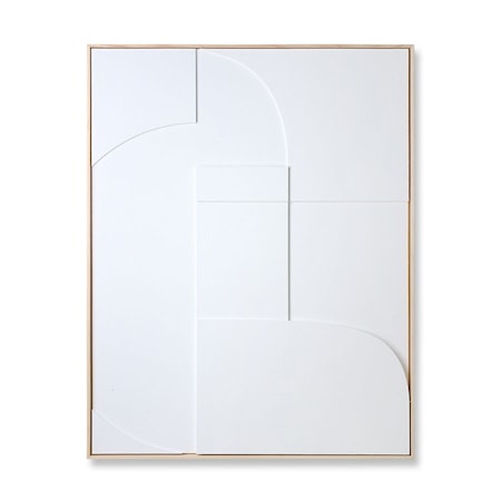 Framed Relief Art Panel White A Extra Large