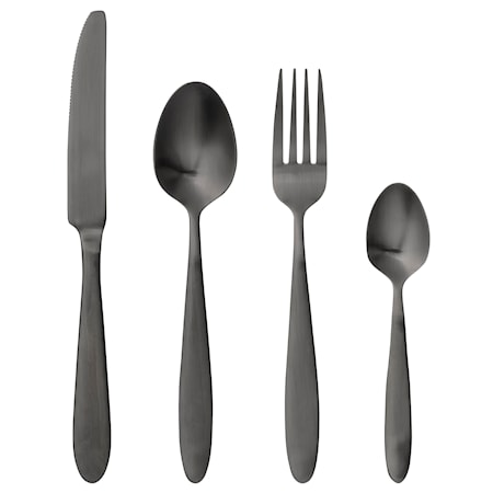 Bestickset Shiny 4-delar - Svart