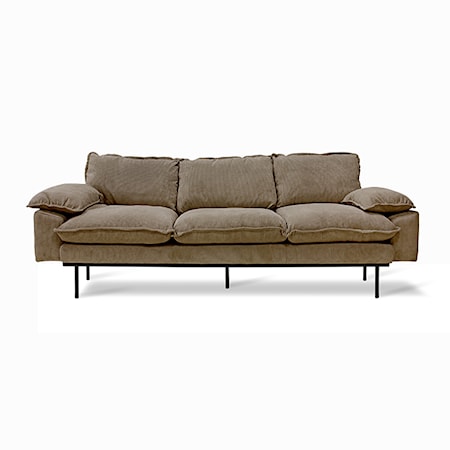 Retro Soffa 3-sits corduroy rib Brown