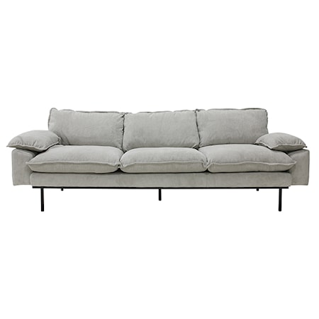 Retro Soffa 3-sits corduroy rib Cream