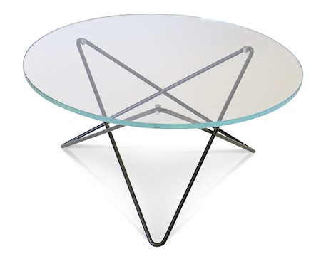 O-table glass soffbord – Clear/black